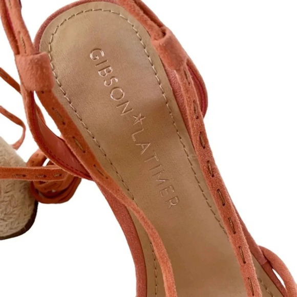 Gibson & Latimer Sandal Tasha Suede Lace up Shoe Coral Size 7.5 NWT - Picture 7 of 12